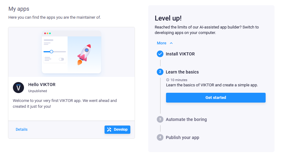 Develop button